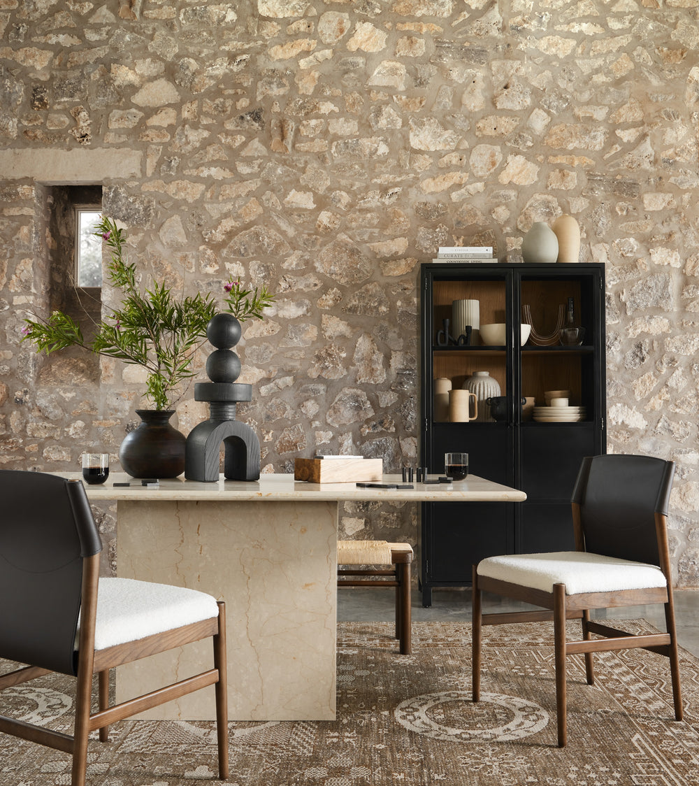 Arum Dining Table In Cream Marble