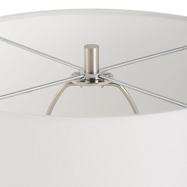 Quinn White & Silver Table Lamp