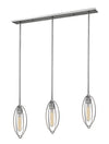 Persis 3 Light Island/Billiard in Old Silver Finish