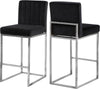Joanna Stool In Black Velvet and Chrome