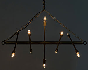 Sperato Chandelier, Antique Brass