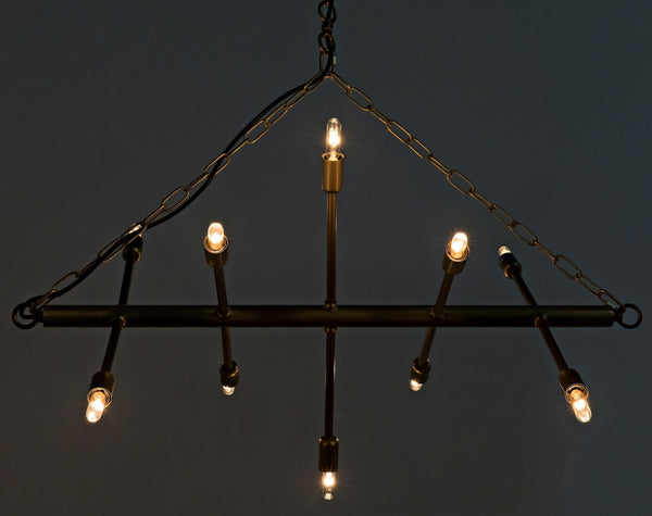 Sperato Chandelier, Antique Brass