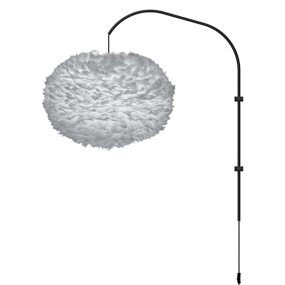 Eos XL 1-Light Wall Lamp in Grey with Black Wall Hanger