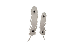 Feathers Wall Art, Silver Leaf, Set of 2