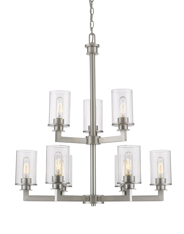 Savannah 9 Light Chandelier in Brushed Nickel Finish