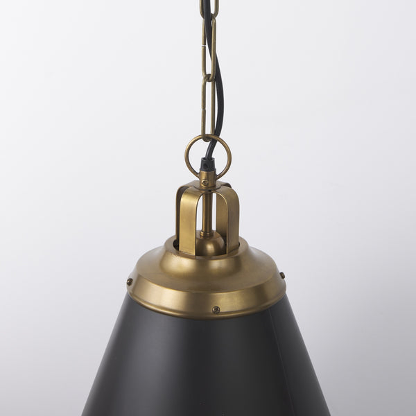 Fenton  18.0L x 18.0W x 23.0H Black W/Antiqued Gold Accents Pendant Light