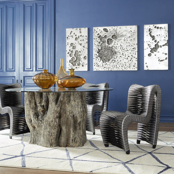 Splotch Wall Art, Silver, Rectangle - C