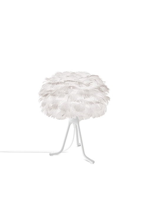 Eos 13" H Table Lamp in White with White Adjustable Base