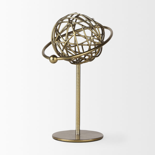 Atlas 10.0L x 8.0W x 12.0H Gold Metal Solar System Ornament