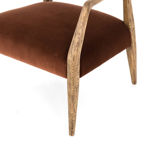 Tyler Arm Chair-Burnt Auburn Velvet