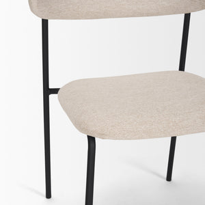 Corey Dining Chair w/ Oatmeal Fabric & Matte Black Metal