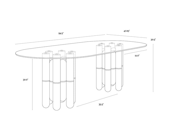 YANNA DINING TABLE - 94.5"