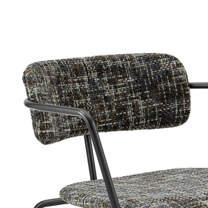 Alivia KD Chenille Dining Side Arm Chair, Allure Gray