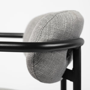 Parker Gray Fabric Seat Black Metal Bar Stool