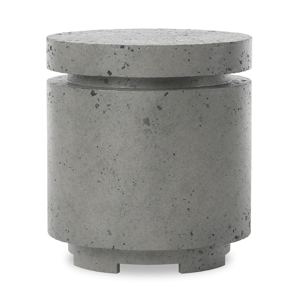 Higgins Outdoor Round Propane Enclosure In Pewter Concrete