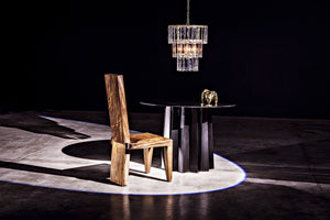 Column Dining Table, Black Steel