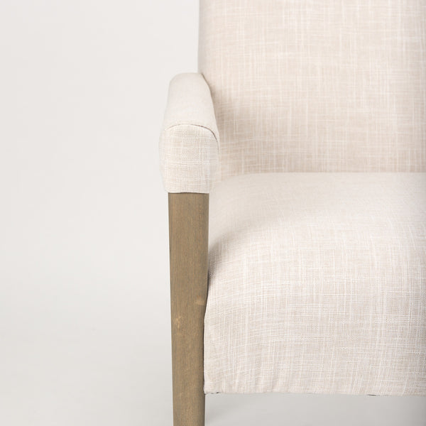 Palisades Cream Upholstery w/ Solid Wood Accent Chair
