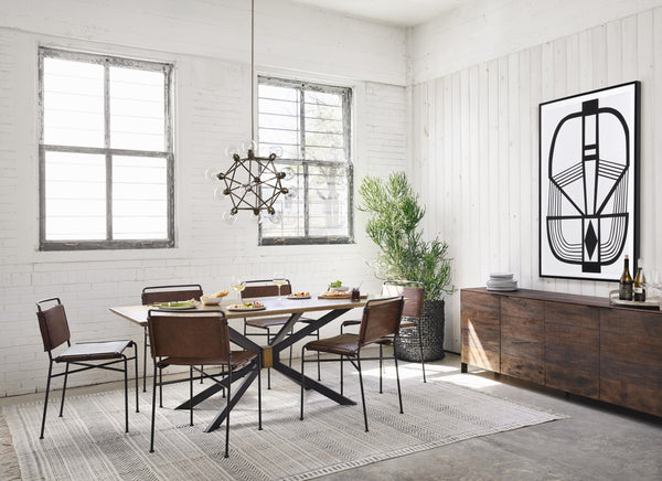 Wharton Dining Chair In Distressed Brown