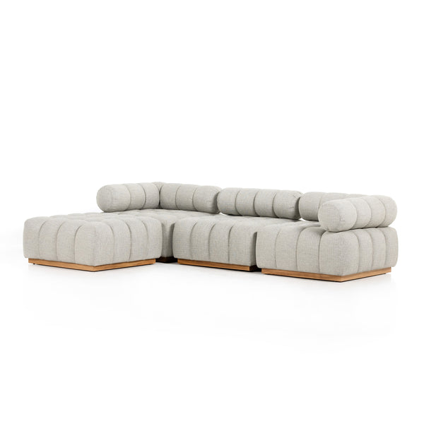 Roma Outdoor 3pc Sectional W/Ottoman In Ash