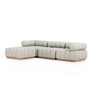 Roma Outdoor 3pc Sectional W/Ottoman In Ash