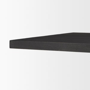 Tarro 84" Rectangular Textured Black Wood w/ Geometrical Base Dining Table