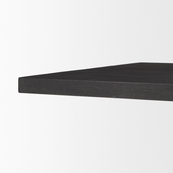 Tarro 84" Rectangular Textured Black Wood w/ Geometrical Base Dining Table