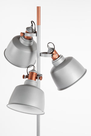 Hentz Three Light Floor Lamp - Silver