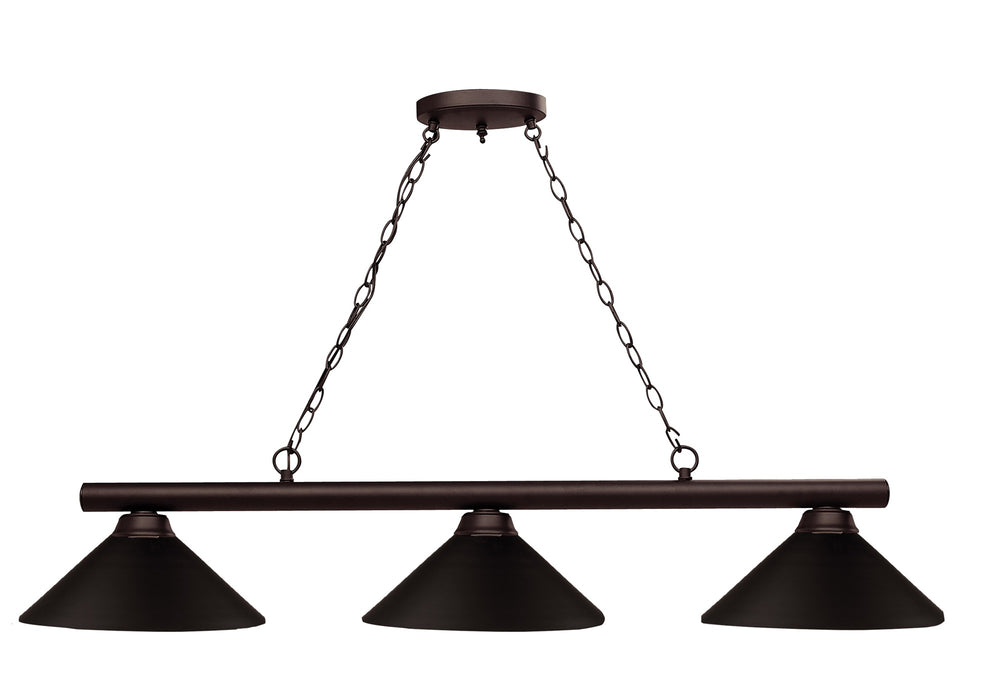 Shooter 3 Light Billiard Light in Bronze Finish