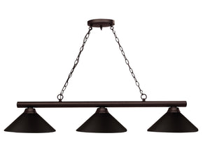 Shooter 3 Light Billiard Light in Bronze Finish