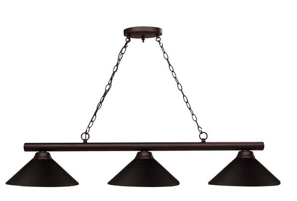 Shooter 3 Light Billiard Light in Bronze Finish