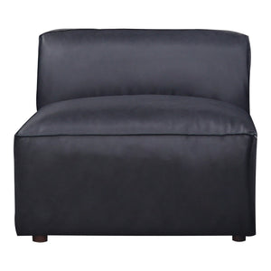 Moe's Form Slipper Chair in Vantage Black Leather