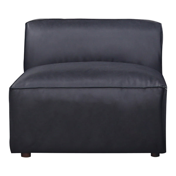 Moe's Form Slipper Chair in Vantage Black Leather