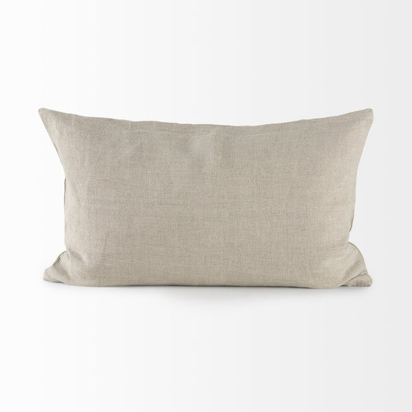 Danika 13.0L x 21.0W x 0.2H Beige and Gold Fabric Decorative Pillow Cover
