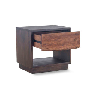 San Marino 24-Inch Acacia Wood Live Edge Night Chest in Raw Walnut Finish