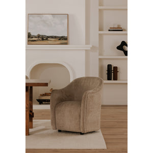 Drava Rolling Dining Chair in Beige