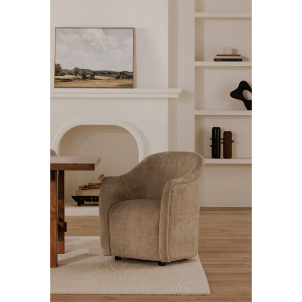 Drava Rolling Dining Chair in Beige