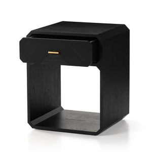 Caspian Nightstand in Black Ash Veneer