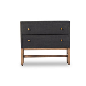 Fiona Nightstand In Black Raffia