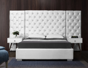 Irene King Bed In White Velvet