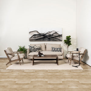 Roy I 84" Beige Upholstered Three Seater Sofa