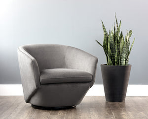 Treviso Swivel Armchair - Antonio Charcoal