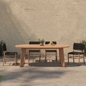 Delta Oval Outdoor Dining Table in Natural Teak