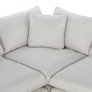 Stevie 4Pc Laf Sec Sofa W/Ottoman In Ivory