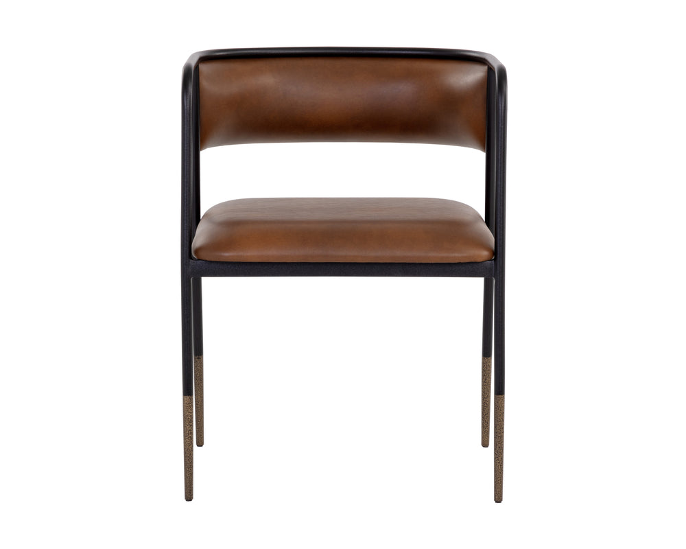 BRENAN DINING ARMCHAIR - BRAVO COGNAC