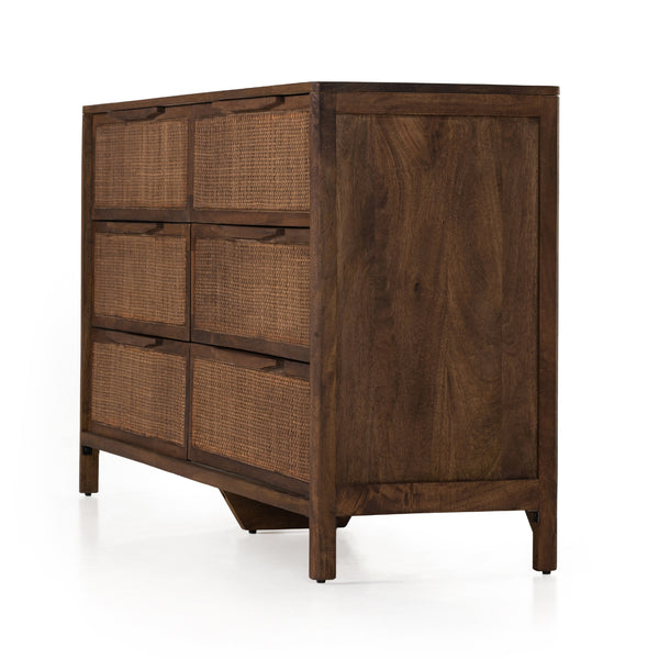 Sydney 6 Drawer Dresser In Brown Wash