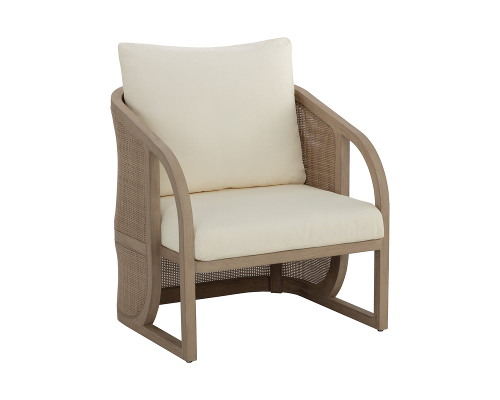 PALERMO LOUNGE CHAIR - DRIFT BROWN - STINSON CREAM