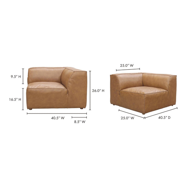 Form Corner Chair in Sonoran Tan Leather