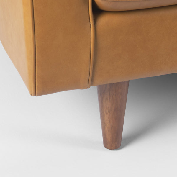 Elton  87.8L x 37.8W x 34.6H Tan Leather Sofa