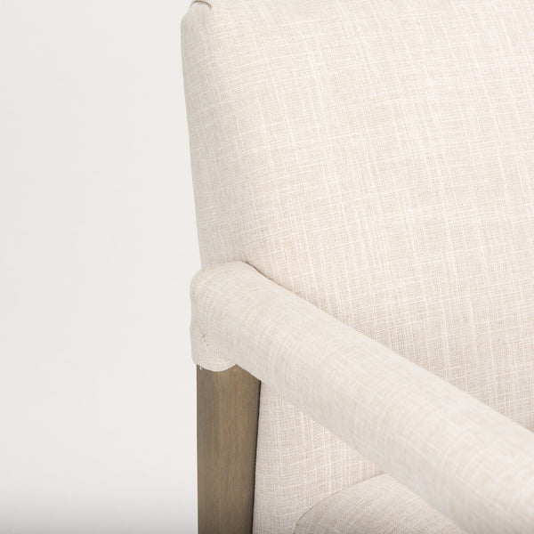 Palisades Cream Upholstery w/ Solid Wood Accent Chair