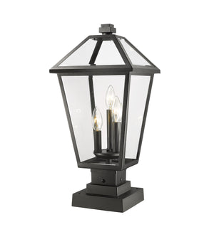 Talbot 3 Light Outdoor Pier Mounted Fixture in Black Finish